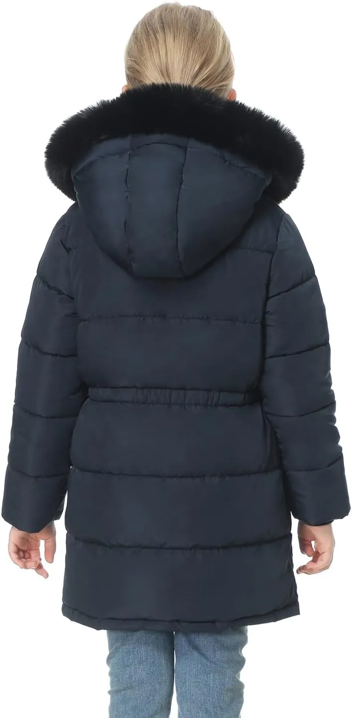 Girl's Winter Long Coat Parka Kids Warm Hooded Puffer Jacket Long-lasting