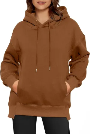 Glamaker Women's Hoodies Oversized Fall Fleece Sweatshirt Fashion Long Sleeve Pullover Trendy Outfits With Pocket
