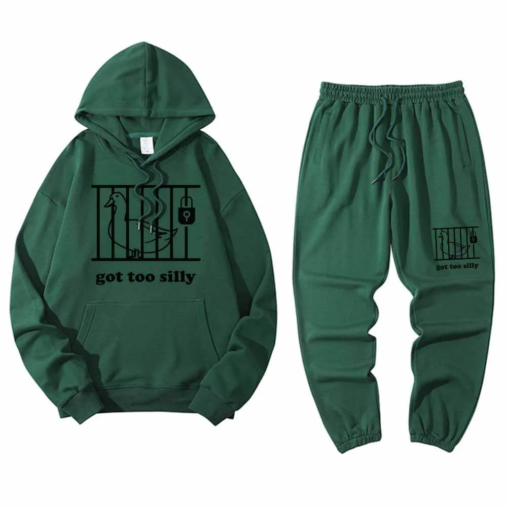 Goose Got Too Silly Crew Collar Hoodie Pants Set