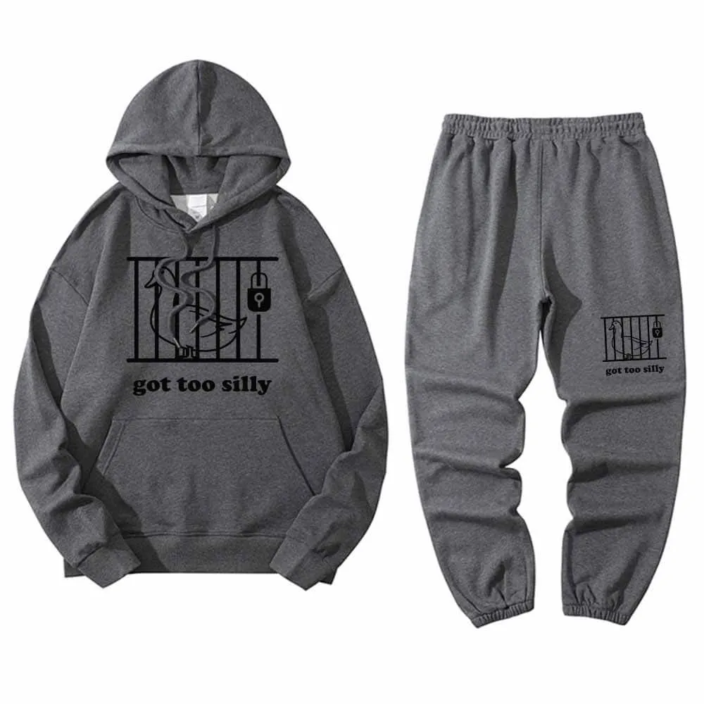 Goose Got Too Silly Crew Collar Hoodie Pants Set