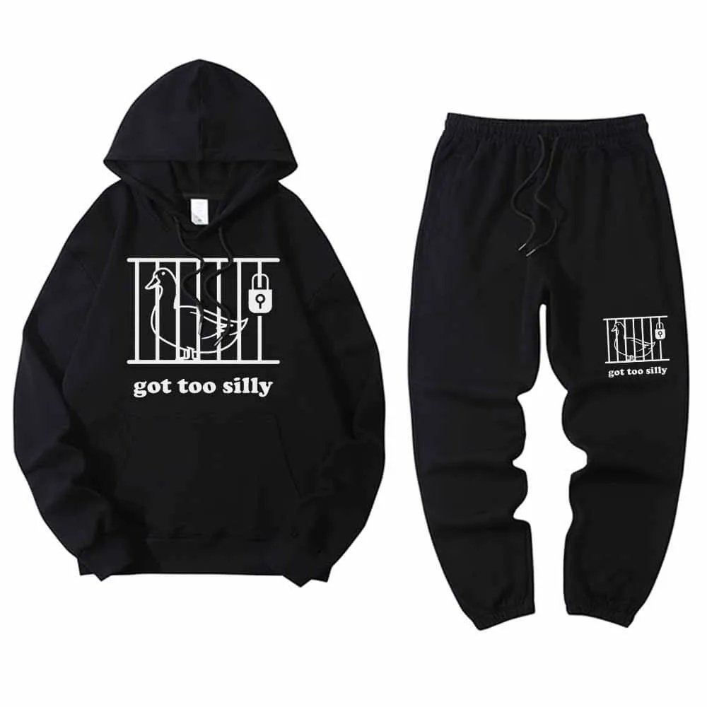 Goose Got Too Silly Crew Collar Hoodie Pants Set