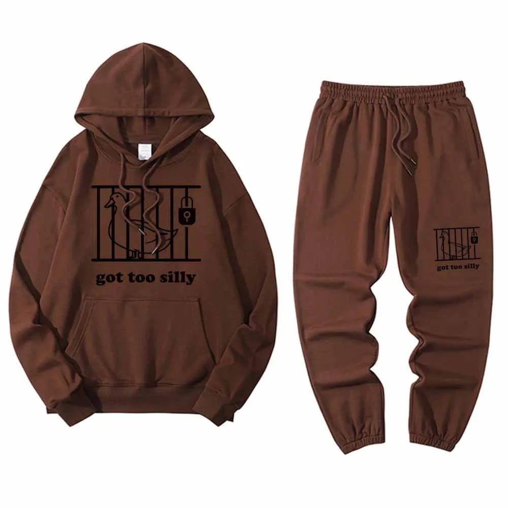 Goose Got Too Silly Crew Collar Hoodie Pants Set