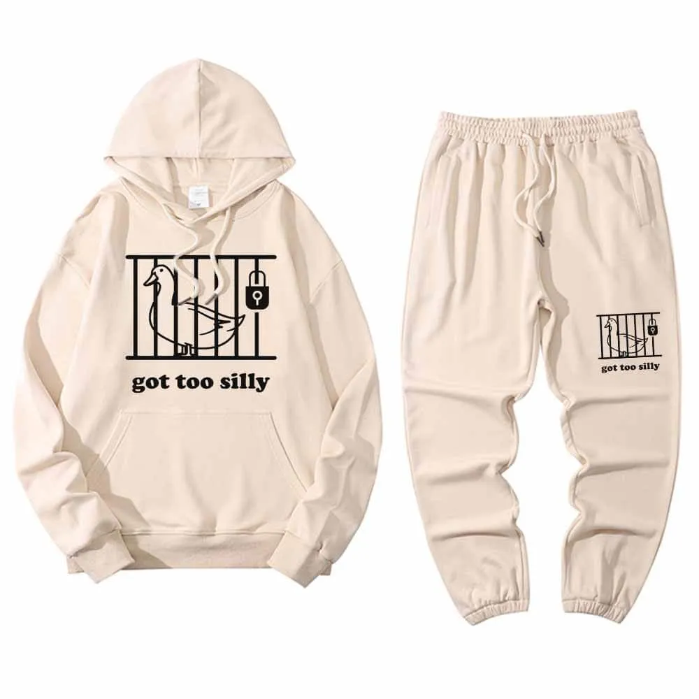 Goose Got Too Silly Crew Collar Hoodie Pants Set