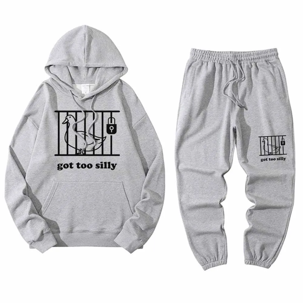 Goose Got Too Silly Crew Collar Hoodie Pants Set