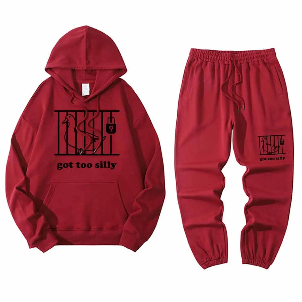 Goose Got Too Silly Crew Collar Hoodie Pants Set