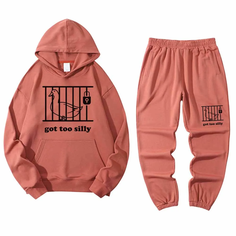 Goose Got Too Silly Crew Collar Hoodie Pants Set