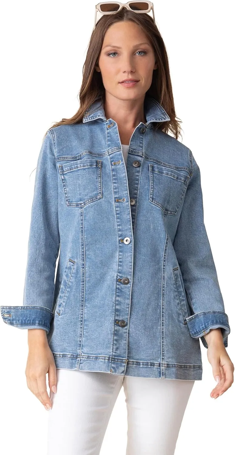 Habitat Clothes Best Friend Stretch Denim Jacket Light Denim