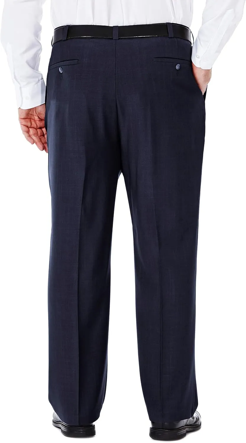 Haggar Men's Big and Tall Eclo Classic Fit Dress Pants Flat Front and Pleated Front
