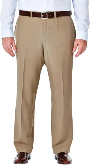 Haggar Men's Big and Tall Eclo Classic Fit Dress Pants Flat Front and Pleated Front
