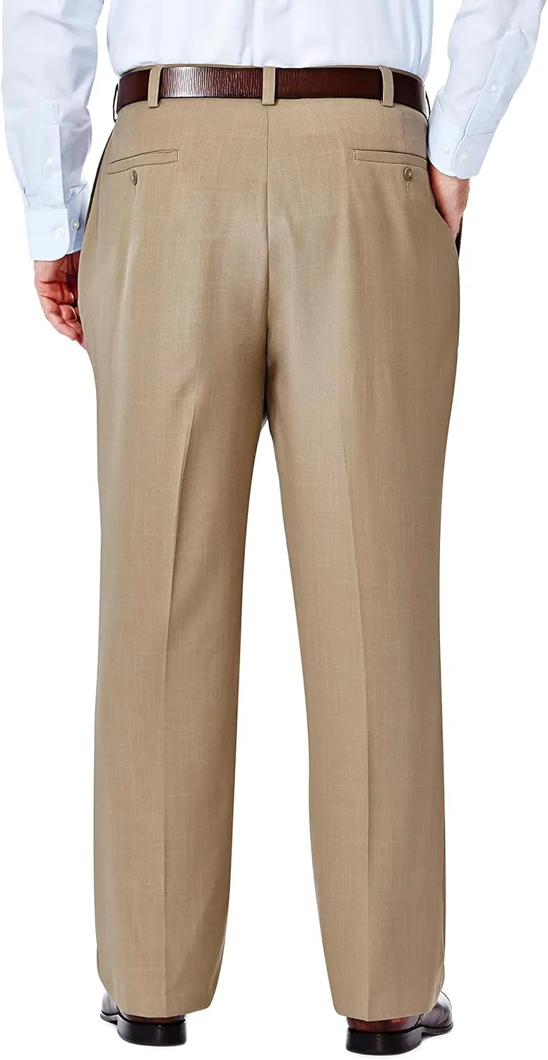 Haggar Men's Big and Tall Eclo Classic Fit Dress Pants Flat Front and Pleated Front