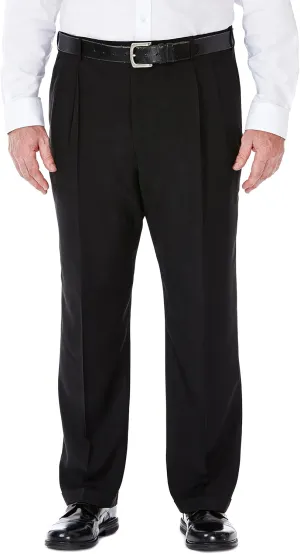Haggar Men's Big and Tall Eclo Classic Fit Dress Pants Flat Front and Pleated Front