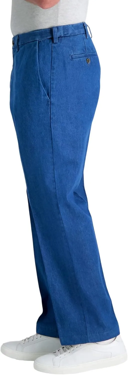 Haggar Men's Casual Classic Fit Denim Trouser Pant-Regular and Big & Tall Sizes