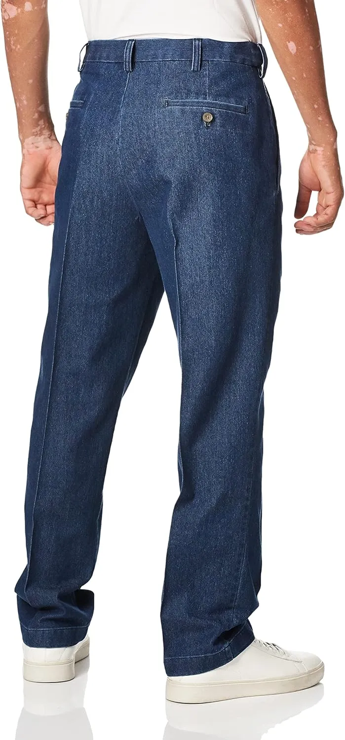 Haggar Men's Casual Classic Fit Denim Trouser Pant-Regular and Big & Tall Sizes