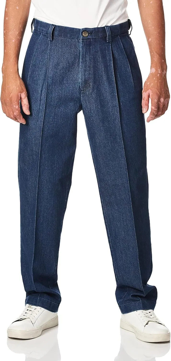 Haggar Men's Casual Classic Fit Denim Trouser Pant-Regular and Big & Tall Sizes