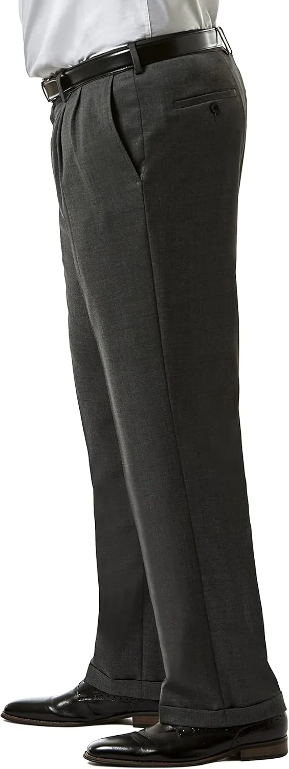 Haggar Men's Classic Fit Soild Stretch Suit Separate Pant (Regular and Big and Tall)