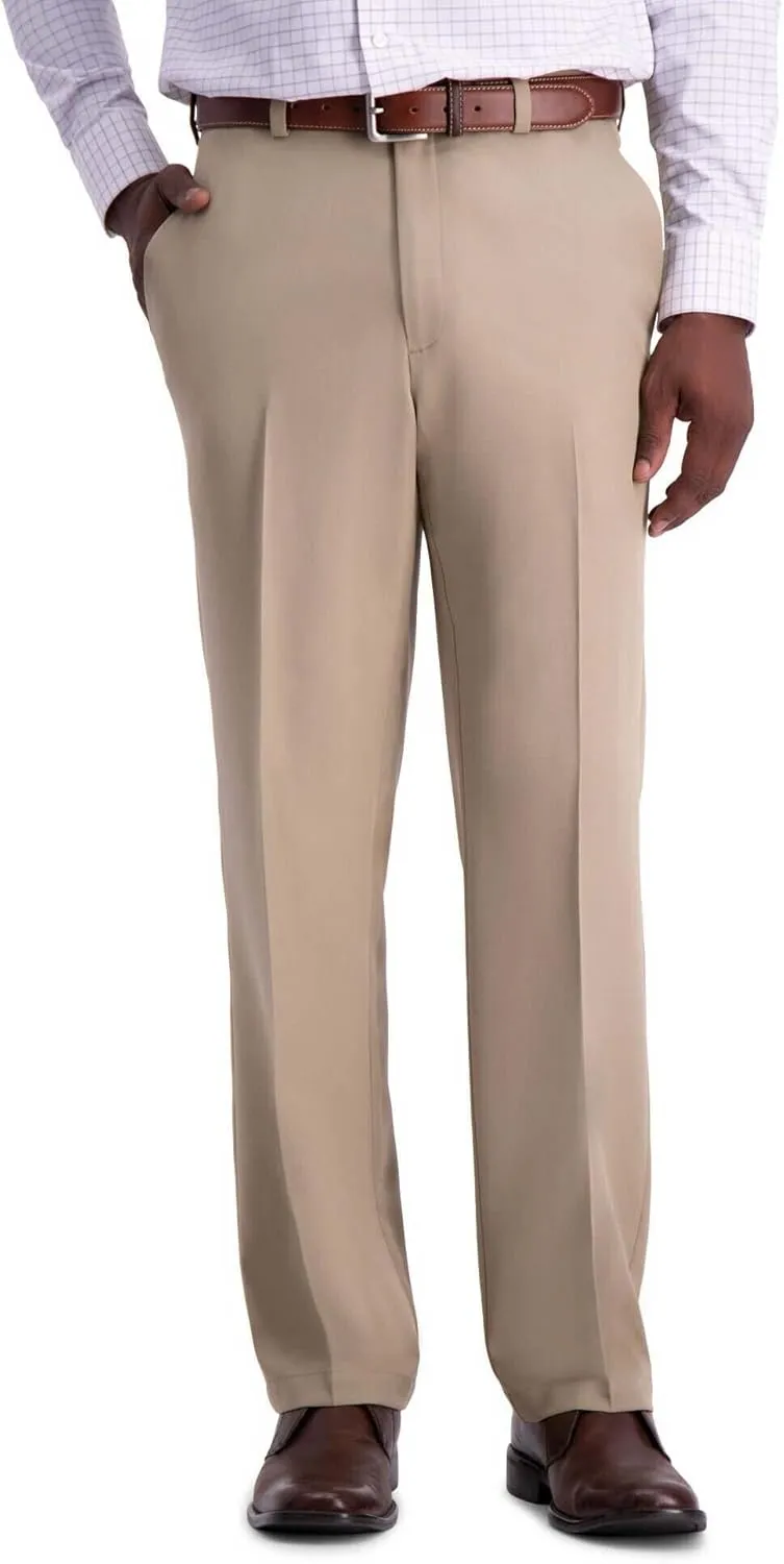 Haggar Men's Cool 18 Pro Classic Fit Flat Front Dress Casual Stretch Golf Pant (Regular and Big & Tall Sizes)