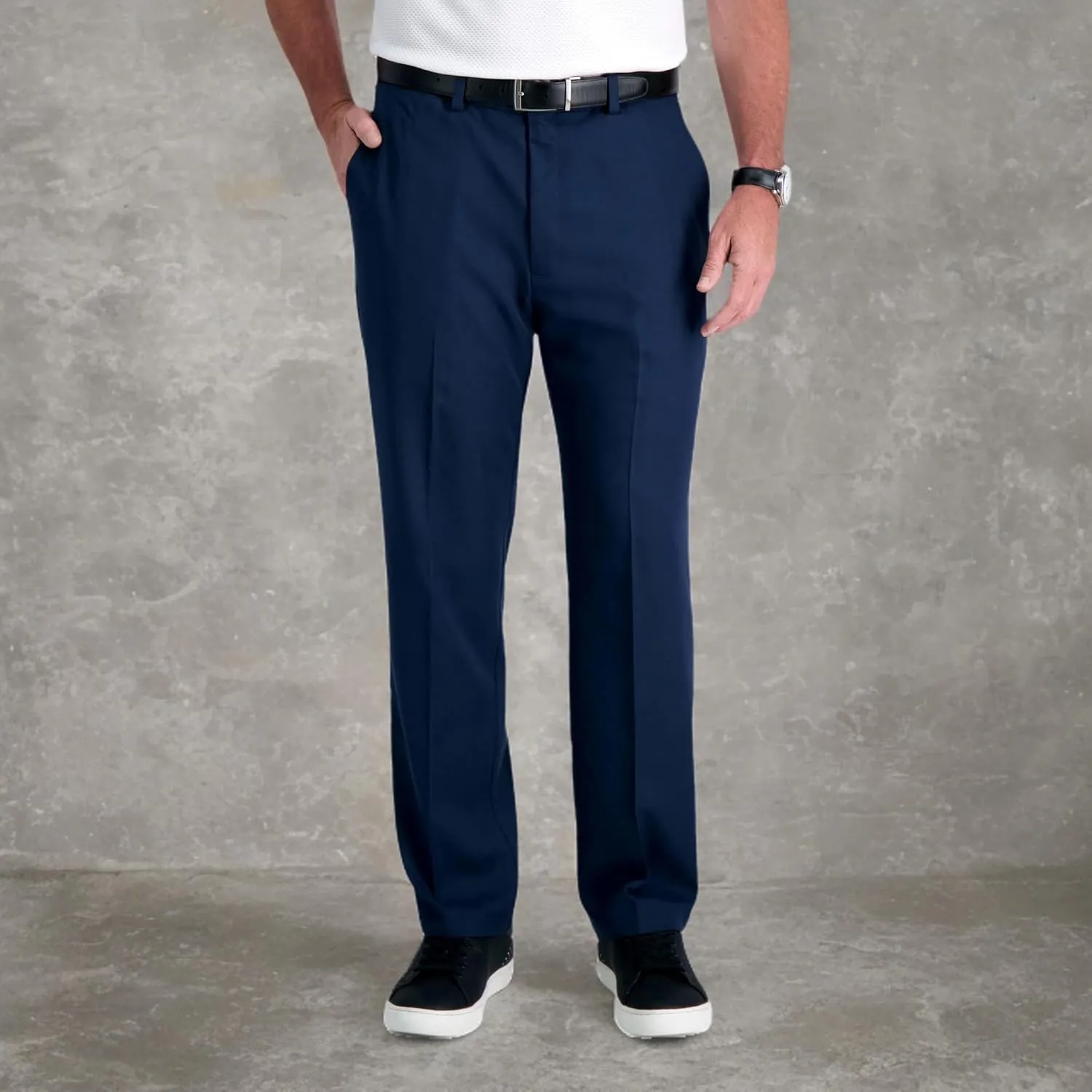Haggar Men's Cool 18 Pro Classic Fit Flat Front Dress Casual Stretch Golf Pant (Regular and Big & Tall Sizes)