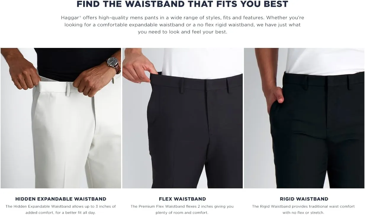 Haggar Men's Cool Right Performance Flex Classic Fit Pleat Front Pant (Regular and Big and Tall Sizes)