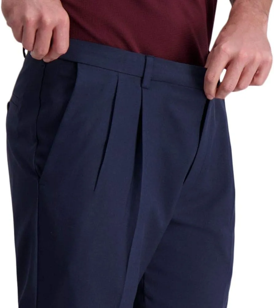 Haggar Men's Cool Right Performance Flex Classic Fit Pleat Front Pant (Regular and Big and Tall Sizes)