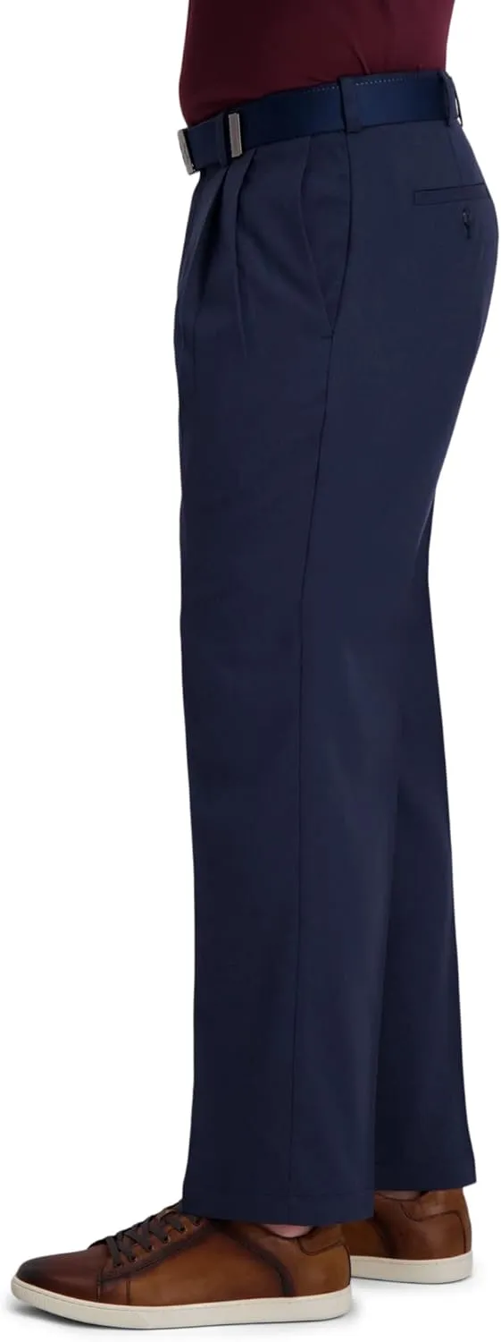 Haggar Men's Cool Right Performance Flex Classic Fit Pleat Front Pant (Regular and Big and Tall Sizes)