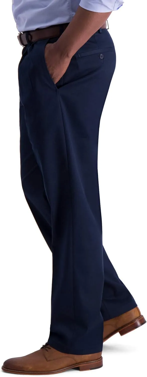 Haggar Men's Iron Free Premium Khaki Classic Fit Pleat Front Expandable Waist Casual Pant (Regular and Big & Tall Sizes)