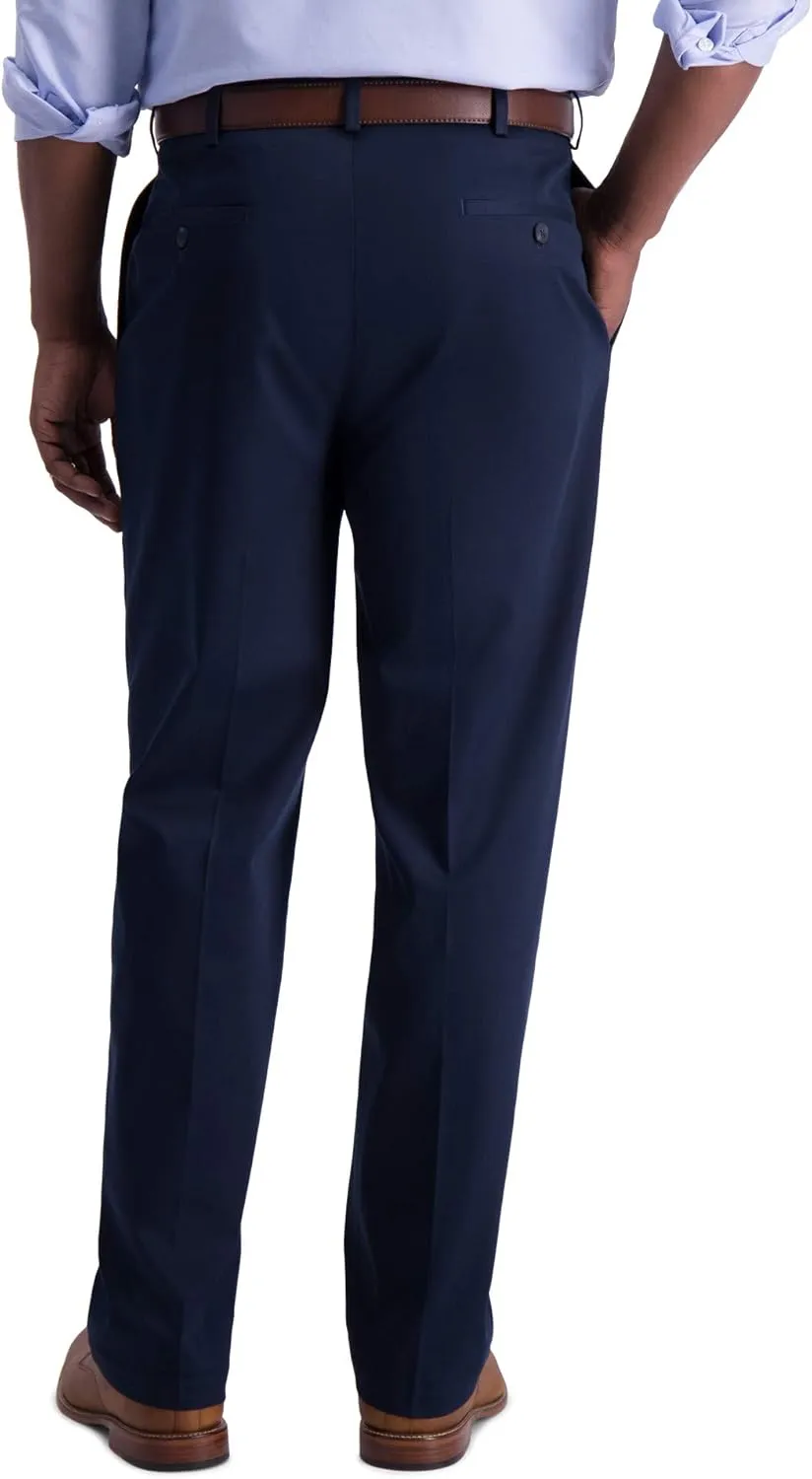 Haggar Men's Iron Free Premium Khaki Classic Fit Pleat Front Expandable Waist Casual Pant (Regular and Big & Tall Sizes)