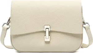 Handbag, Saddle Bag, Light Luxury Leather Women's Bags, Shoulder Bag (White)