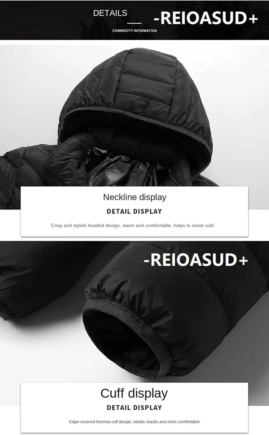 Heated Hoodie for Men and Women,Heated Jacket with 3 Heating Levels, 9 Heating Zones Heated Down Hooded Coat