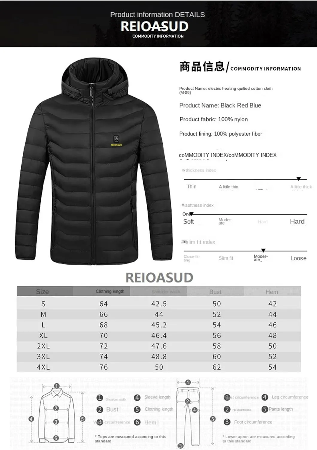 Heated Hoodie for Men and Women,Heated Jacket with 3 Heating Levels, 9 Heating Zones Heated Down Hooded Coat