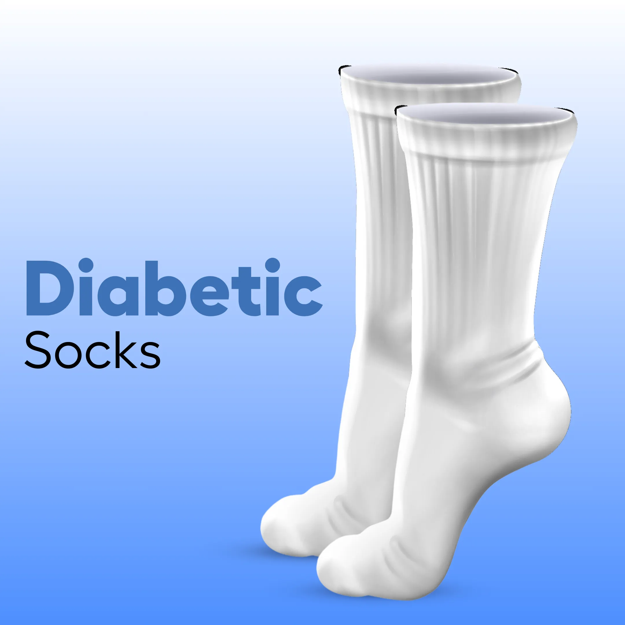Helios Diabetic Socks for Men Women Recommended for Diabetic Hypertensives Sensitives Feet White Color 1Pair.