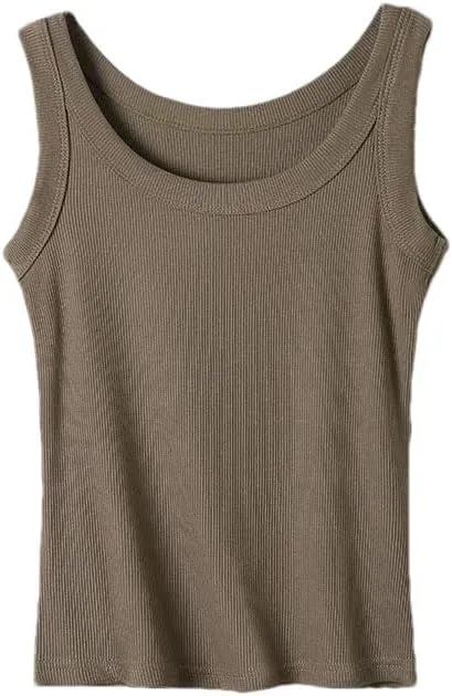 Hgvcfcv Women Camisole Solid Knit Round Neck Camis Casual Tank Tops
