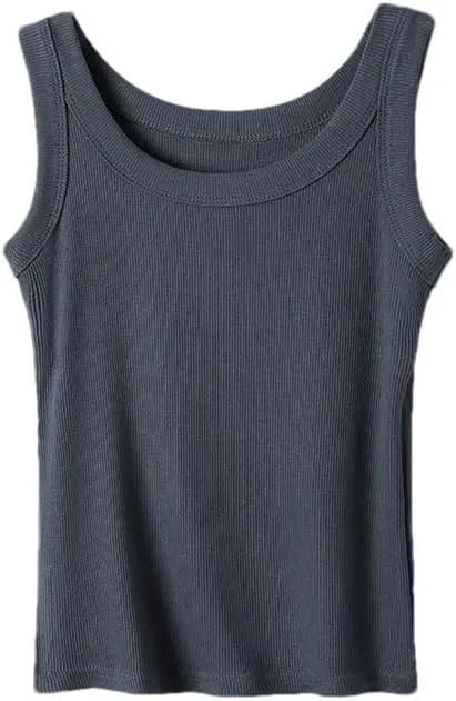 Hgvcfcv Women Camisole Solid Knit Round Neck Camis Casual Tank Tops