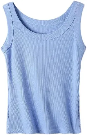 Hgvcfcv Women Camisole Solid Knit Round Neck Camis Casual Tank Tops