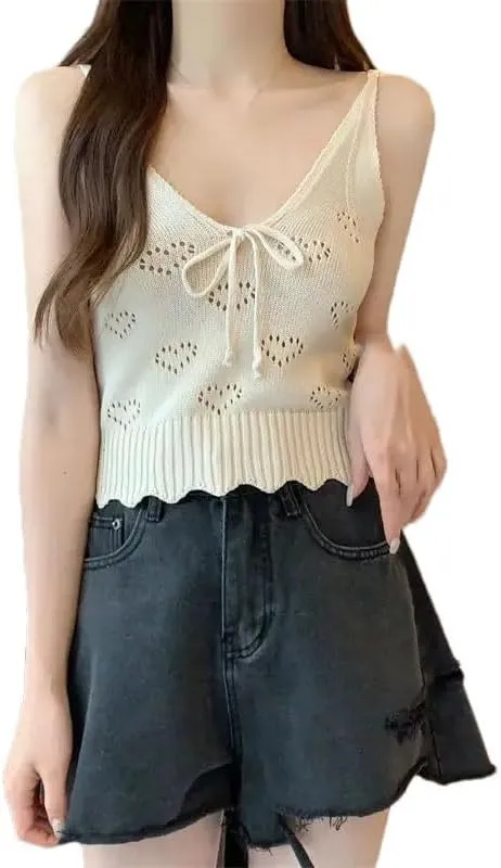 Hgvcfcv Women Knitted Camisole Comfy Tank Tops Undershirt Sleeveless base shirt
