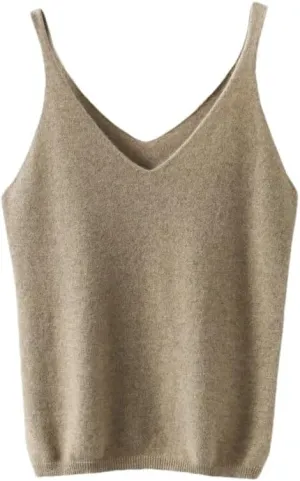 Hgvcfcv Women V-Neck Camisole undershirt Solid Casual Knitted Sweater Vest Sexy Tank Top