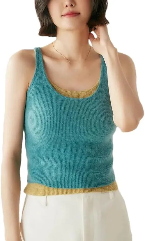 Hgvcfcv Womens camisole Vest U-Neck Short Sweater Tank Tops Cami Undershirt