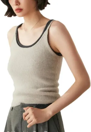 Hgvcfcv Womens camisole Vest U-Neck Short Sweater Tank Tops Cami Undershirt