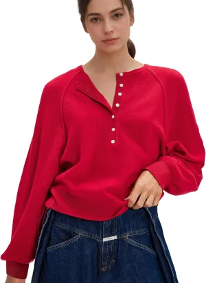 Hixiaohe Women's Long Sleeve Button Down Sweater Knitted Pullover Henley Shirts Casual Tops Lightweight Trendy Outfits