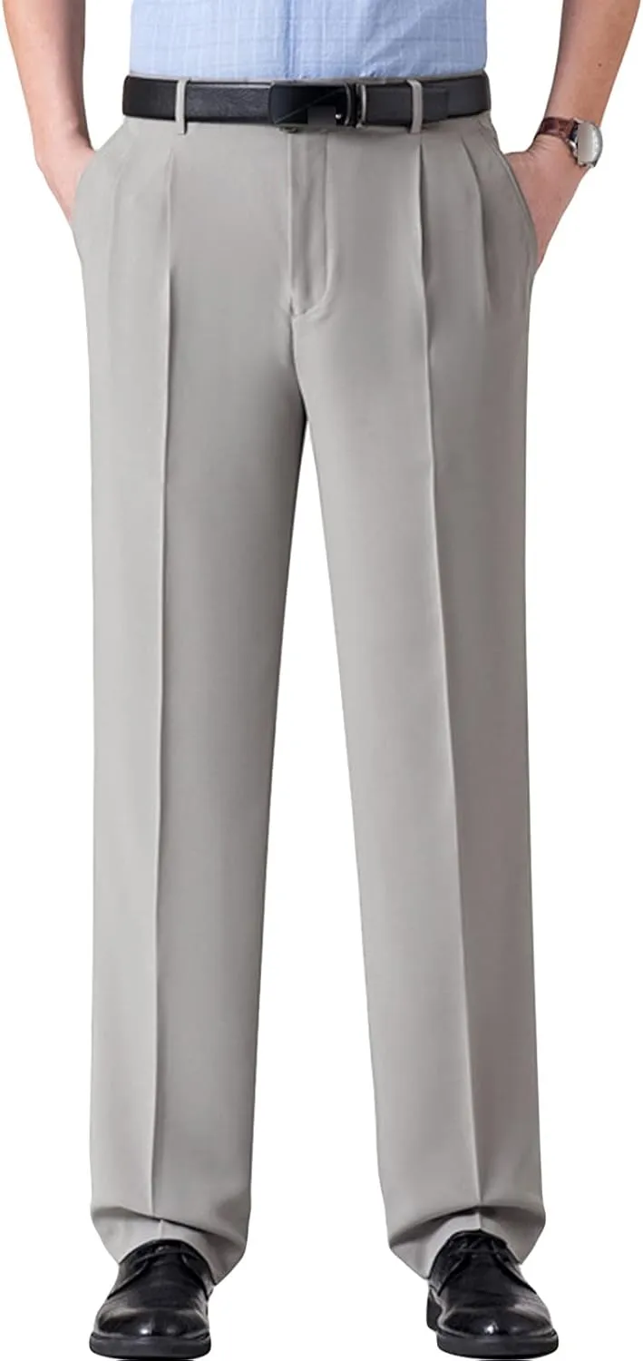 JEShifangjiusu Men's Classic Fit Flat Front Dress Pants Skinny Casual Business Chino Pants Stretch Slim Fit Skinny Suit Pants (34,Grey 3), Grey 3, 34
