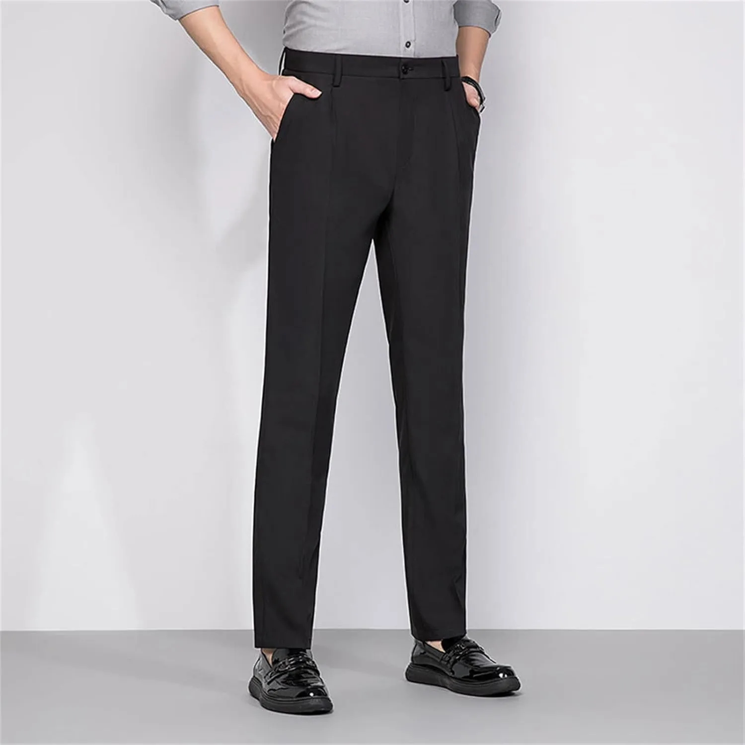 JEShifangjiusu Men's Slim Fit Dress Pants No Iron Premiu Formal Pants Dress Slacks Classic Fit Flat Front Stretch Chino Pant