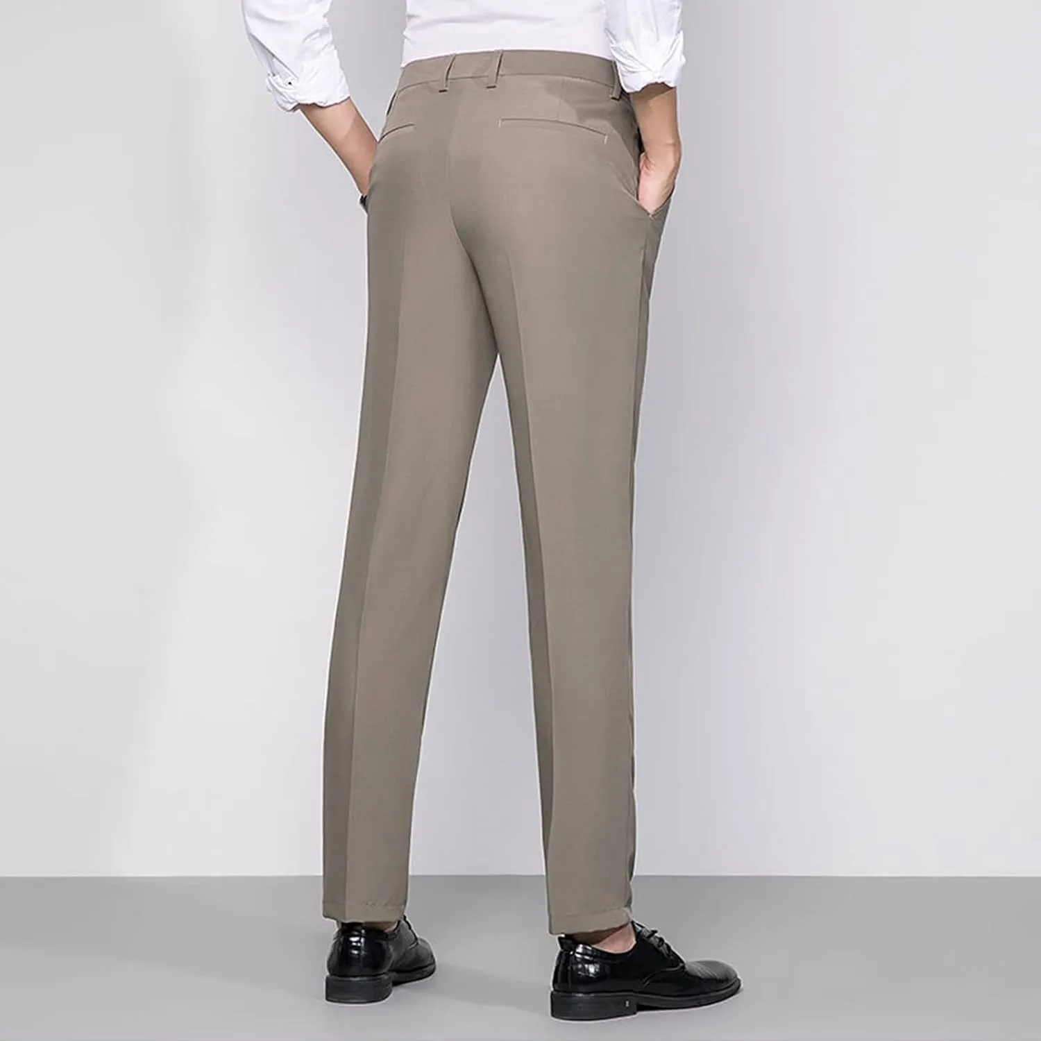 JEShifangjiusu Men's Slim Fit Dress Pants No Iron Premiu Formal Pants Dress Slacks Classic Fit Flat Front Stretch Chino Pant
