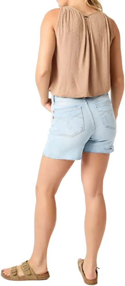 Judy Blue High Waist Light Wash Cut Off Hem Shorts