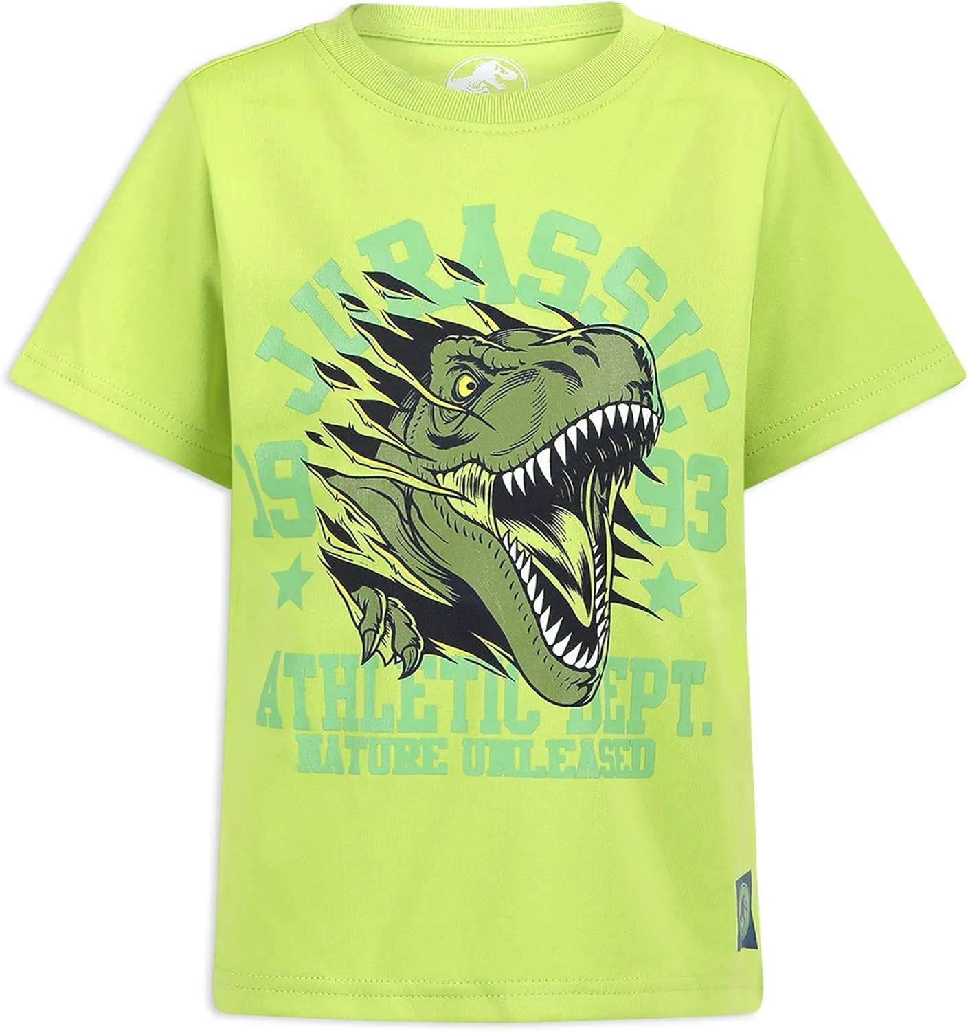 Jurassic Park Universal Boys Short Sleeve T-Shirt, Tank Top, and Shorts 3-Piece Set For Big Kids - Blue