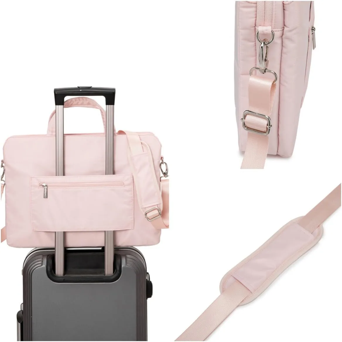 Kinmac 360 Protective Full Cushioned Muti-Compartments Laptop Shoulder Case Bag Briefcase For 16 inch HP,Lenovo,Dell,ASUS,Acer Ultrabook and Business Laptop (Pink)