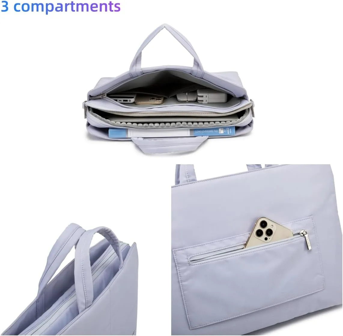 Kinmac 360 Protective Full Cushioned Muti-Compartments Laptop Shoulder Case Bag Briefcase For 16 inch HP,Lenovo,Dell,ASUS,Acer Ultrabook and Business Laptop (Purple)