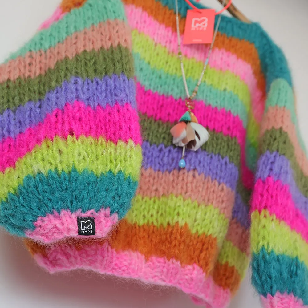 Knitting Kit – Basic Chunky Mohair Pullover Multicolored No.15 (ENG-NL)