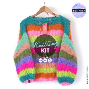 Knitting Kit – Basic Chunky Mohair Pullover Multicolored No.15 (ENG-NL)
