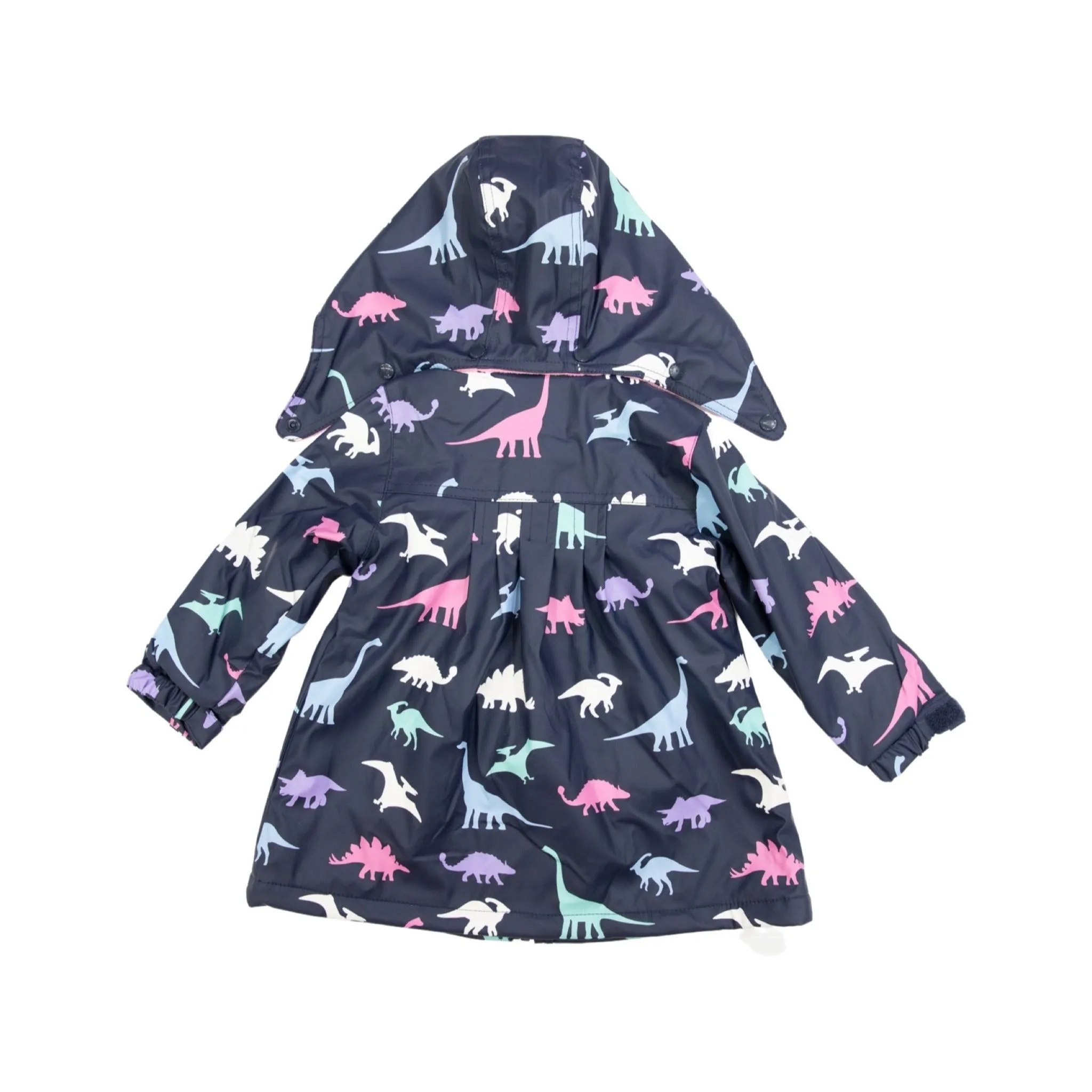 Korango Girl Dino Colour Change Raincoat - Navy