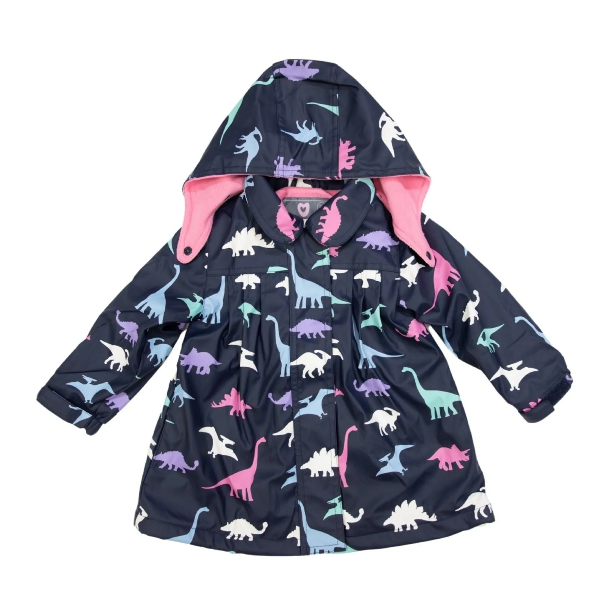 Korango Girl Dino Colour Change Raincoat - Navy
