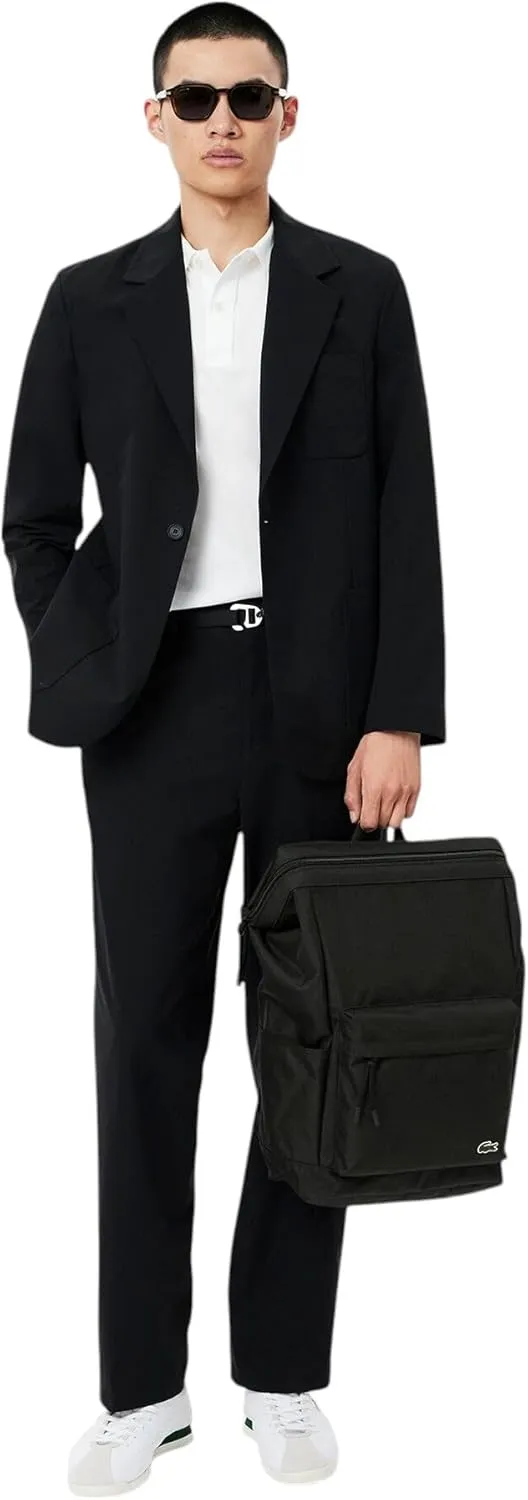 Lacoste Unisex Neocroc Rectangular Backpack, Black, One Size